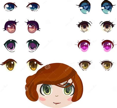 Anime Eyes Set Stock Vector Illustration Of Brown Green 65664558