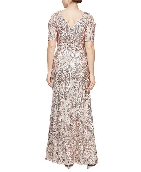 alex evenings women s sequin embellished split sleeve gown macy s