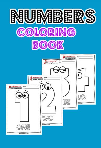 Numbers Coloring Book Worksheets Pdf