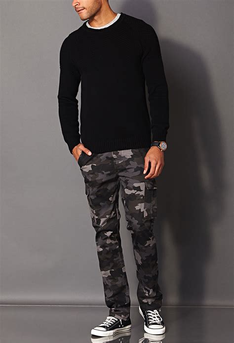 Lyst Forever 21 Combat Camo Pants In Black For Men