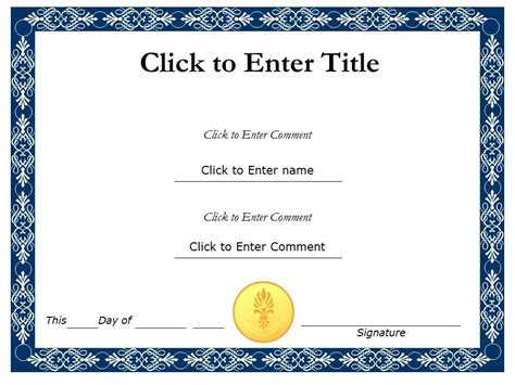 Printable fill in gift certificates. Free Printable Certificate Templates Design
