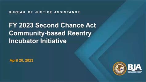 Fy 2023 Second Chance Act Community Based Reentry Incubator Initiative