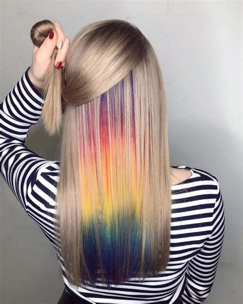 Hair Trend 2024 Hidden Rainbow Hair Works Your Imagination