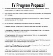 TV Program Proposal Sample: How To Write TV Program Proposal