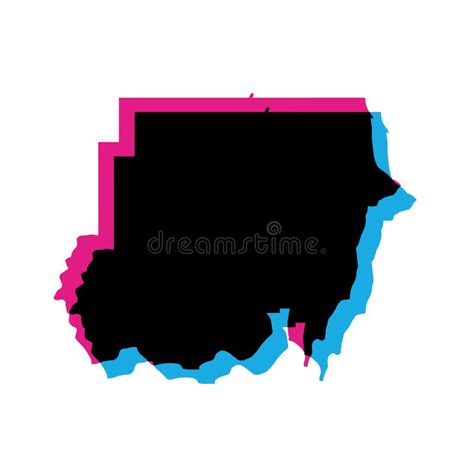 forma de borde de país y bandera de sudán 3d stock de ilustración ilustración de indicador