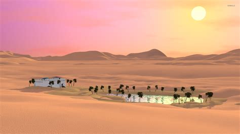 Desert Oasis Wallpaper Hd