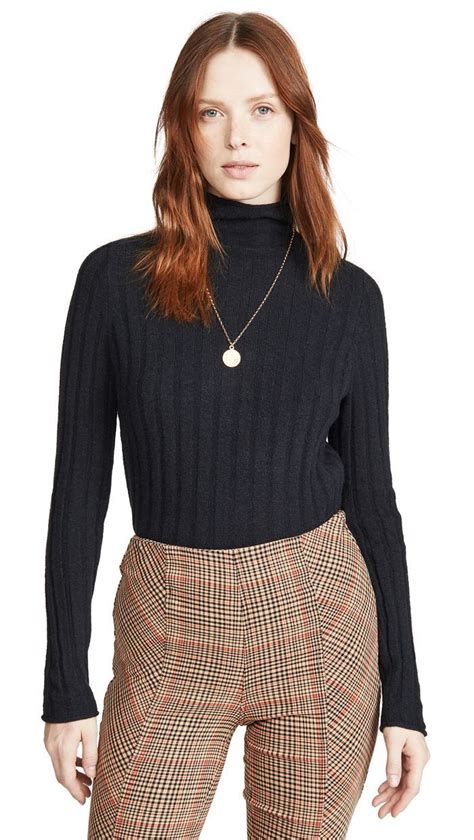 madewell ian ribbed inland sweater how to wear a turtleneck black turtleneck outfit turtleneck