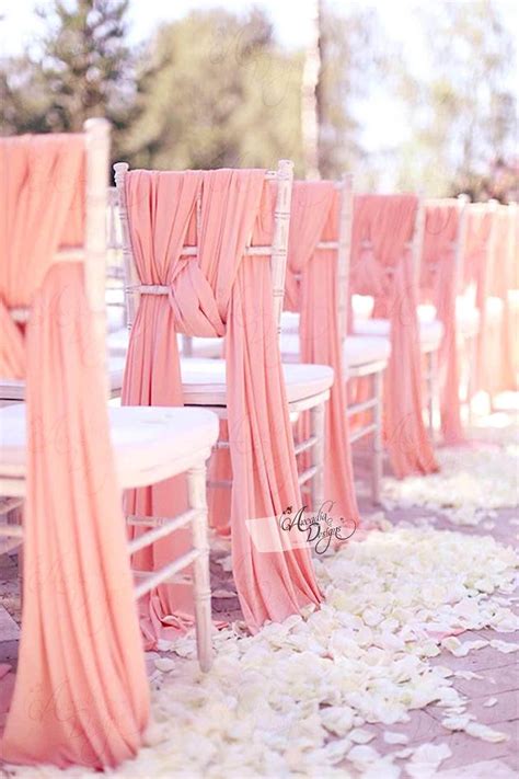 Light Pink Chiffon Chair Sash Wedding Chair Decorations Wedding Chairs Wedding Decorations