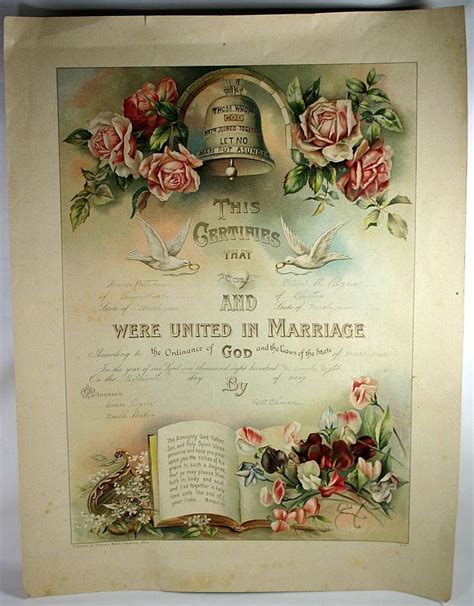 Decorative Wedding Certificate Abc Wedding