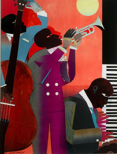 Romare Bearden Up At Mintons 1980 Watercolor And Collage On Board 39 1
