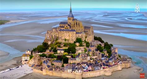 At High Tide Mont Saint Michel Turns Into An Island Frenchly