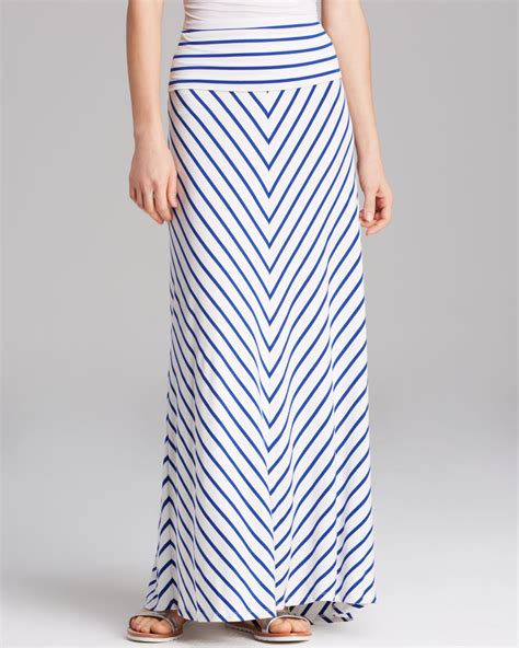 Lyst Calvin Klein Striped Maxi Skirt In Blue