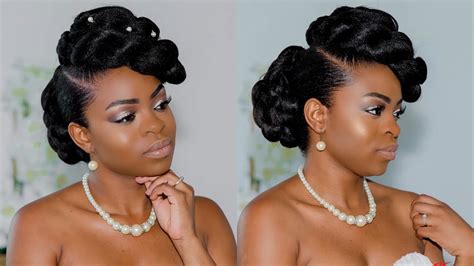 Natural Hair Faux Updo Bridalwedding Inspired Quick And Easy