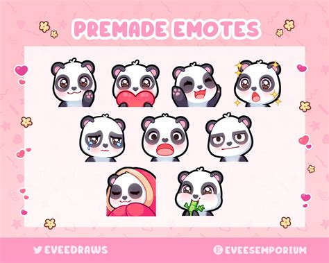 Cute Panda Emotes Emojis For Twitch Streamers Youtubers Etsy Israel