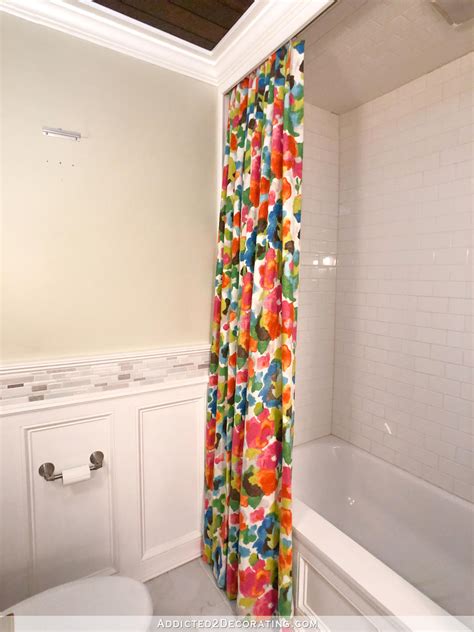 Diy Shower Curtain In A Colorful Watercolor Floral Fabric Addicted