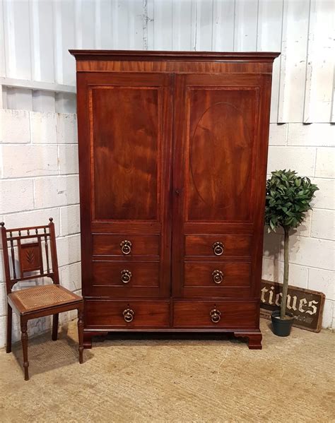 Antique Regency Mahogany Double Wardrobe C1820 573808