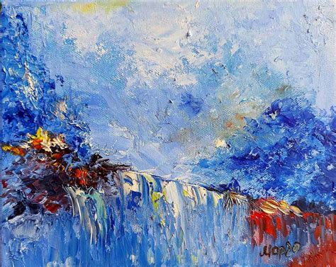 Blue Mountains Painting Abstract Mountains Art Impasto Oil Etsy