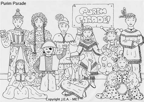 Purim Coloring Pages Purim Coloring Page Ann D Koffsky Lets Get