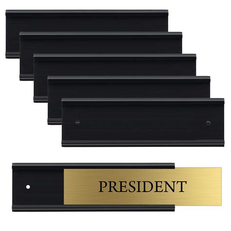Buy Set Of Sturdy And Elegant Black Aluminum Wall Name Plate Holder