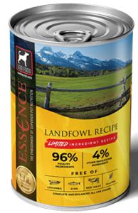 🥩 85%+ animal protein ingredients in all recipes. LIR-Landfowl Recipe - Dog Food - Essence Pet Foods