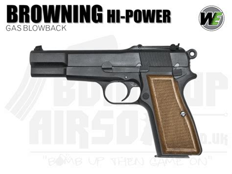We Browning Hi Power Gbb Airsoft Pistol Black Bomb Up Airsoft