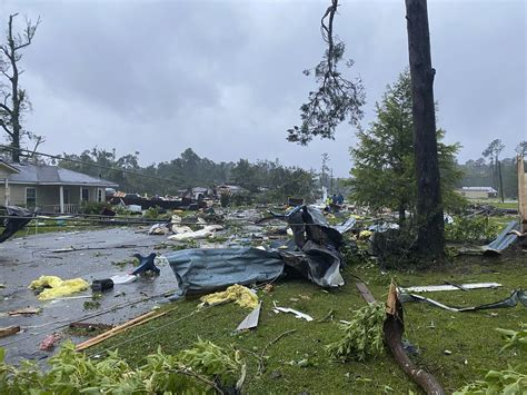 Major Damage To Alabama Mobile Home Park Amid Tropical Storm The