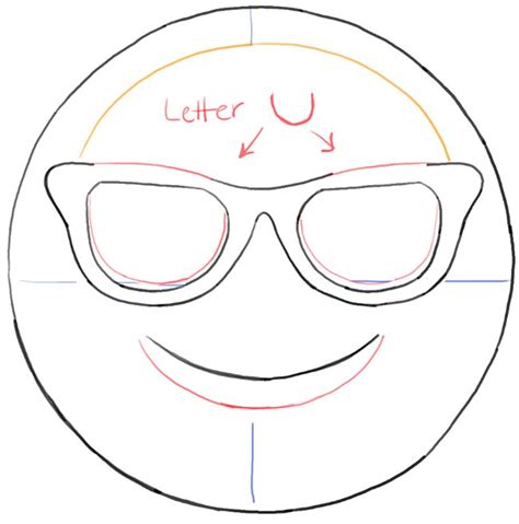 How To Draw Sunglasses Emoji Face With Easy Steps Tutorial Drawing