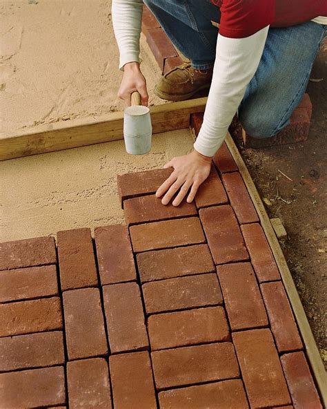 How To Lay The Base For A Brick Path Brick Path Brick Walkway