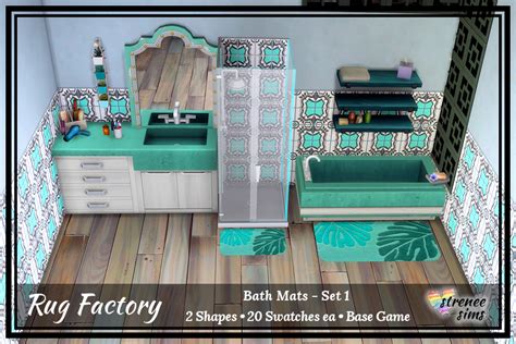 20 Bath Mats With Bonus Mats From Strenee Sims • Sims 4 Downloads
