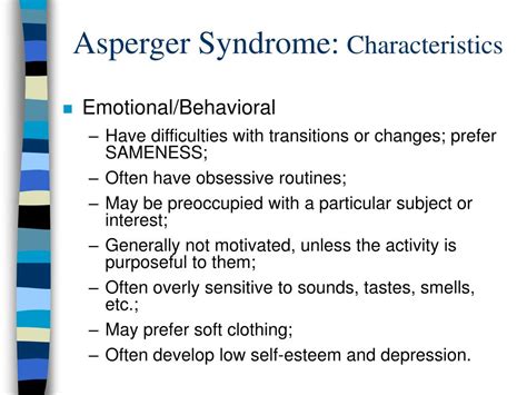 Ppt Asperger Syndrome Characteristics And Considerations Dickey Lamoure Special Education Unit