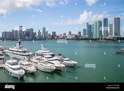 Aerial View Of Bay In Miami Florida Usa Stock Photo Alamy