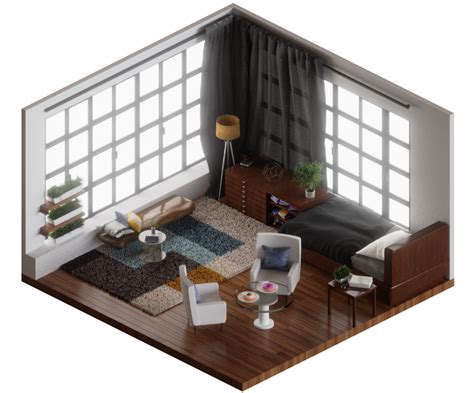 Made An Isometric Room To Design A Interior And Decided To Keep It