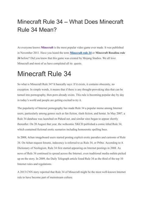 Minecraft Rule 34 What Does Minecraft Rule 34 Mean By Architectures Idea Issuu