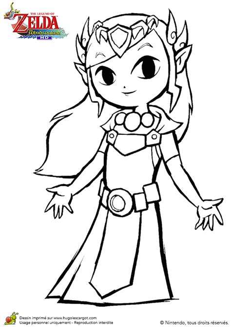 Coloriage Zelda Wind Waker Princesse Zelda