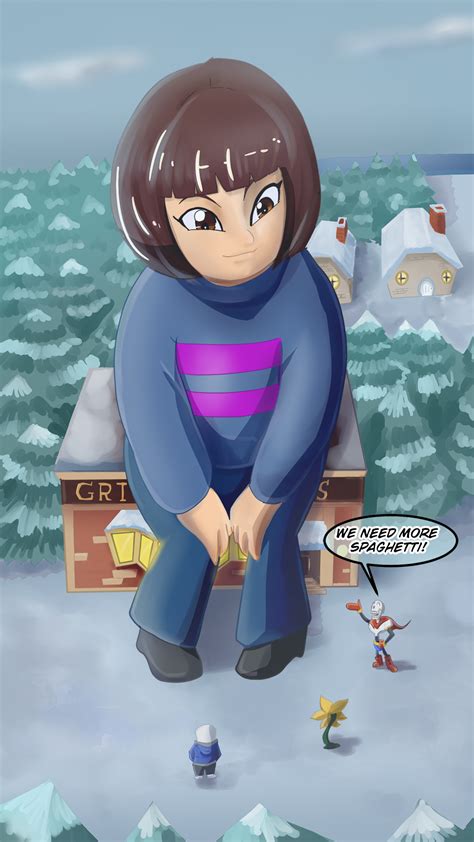 Giantess Frisk In Snowdin By Riadorana On Deviantart