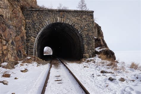 Gratis Billeder Sne Vinter Jernbane Tog Tunnel Transportere