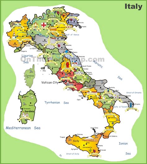 Italy Tourist Map Ontheworldmap Com