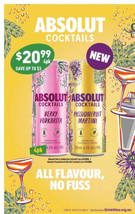 absoluts berry vodkarita cocktails can absolut passionfruit martini cocktails can offer at
