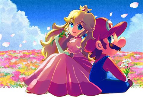 Twitter Super Mario Art Mario And Princess Peach Peach Mario