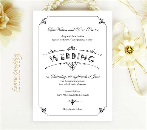 Simple Wedding Invitations Lemonwedding