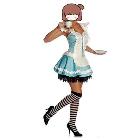 Blue Maid Costume Dress Japanese Anime Cosplay Maid Costume Halloween