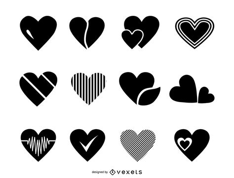 Heart Logo Template Collection Vector Download