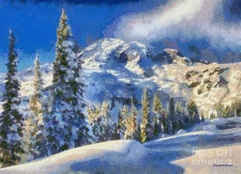Serene Winter Snow Painting By Elizabeth Coats