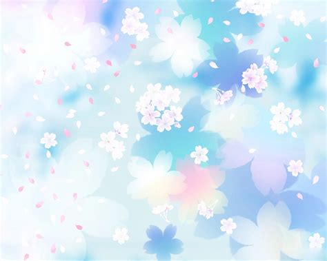 Blue Wallpaper With White Flowers Wallpapersafari