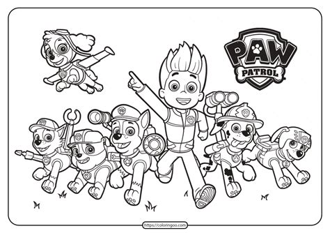 Printable Paw Patrol Friends Pdf Coloring Pages In 2021 Paw Patrol