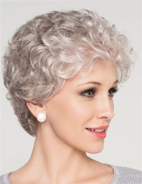 Natural Short Curly Grey Hair Wig For Older Women Uk