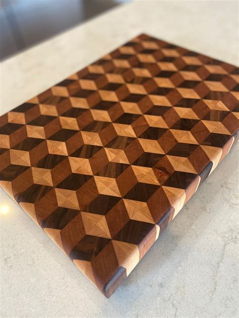 3d End Grain Cutting Board Etsy