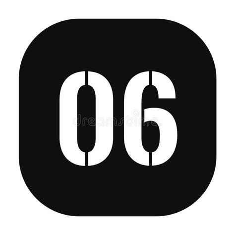 Number 06 Logo With Isolated Black Square Frame Stock Illustration