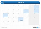 Calendario abril 2020