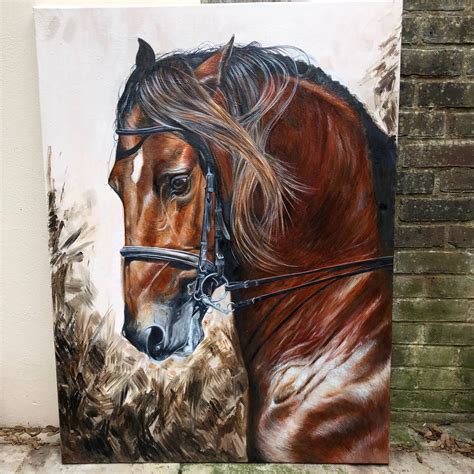Animal Art Wall Art Horse Art Horse Portrait Horse Oil Painting Horse
